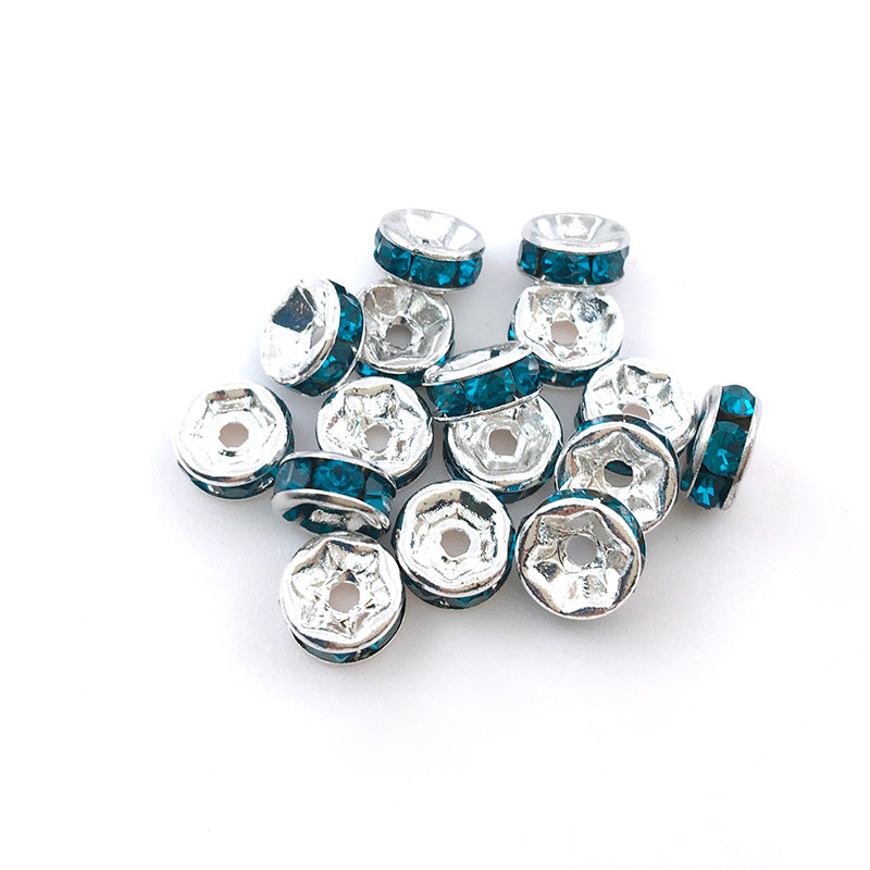 Venta al por mayor, 100 unidades/paquete, 8MM, accesorios de bricolaje, cuentas de aleación de anillo de perforación